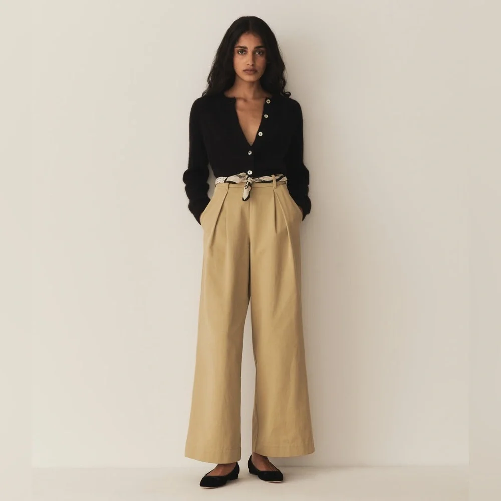NWT Doen Hilarie Pant in Stone Size 4 (retail $268) - Picture 2 of 6